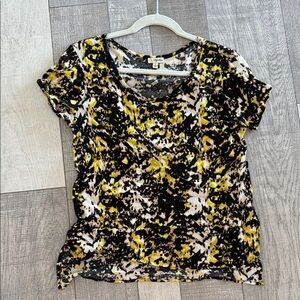 Chico's Abstract Print Top - Yellow and Black